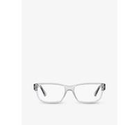 Prada Womens Grey Pr 18zv Pillow-frame Acetate Optical Glasses