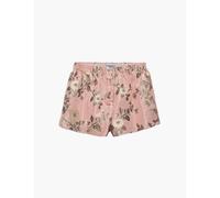 Prada Womens Pink Floral-print Jacquard Silk-blend Shorts 6
