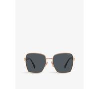Prada Womens Pink Pr 64zs Square-frame Metal Sunglasses