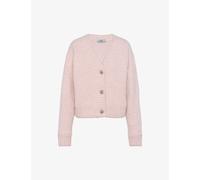 Prada Womens Pink Shetland Crystal-buttons Wool Cardigan 6