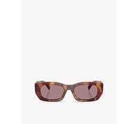 Prada Womens Prada B05S Square-Shape Acetate Sunglasses Brown