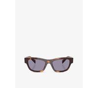 Prada Womens Prada B09S Square-Shape Acetate Sunglasses Brown