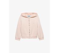 Prada Womens Prada Logo-Embroidered Cotton-Fleece Hoody Pink XS