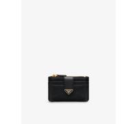 Prada Womens Prada Logo-Plaque Card Holder Black 1 Size