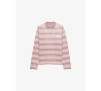Prada Womens Prada Long-Sleeved Striped Cotton-Piqué Polo Shirt Pink 6
