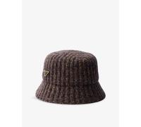 Prada Womens Prada Melange Knitted Wool Bucket Hat Blue L