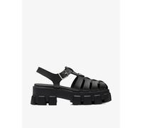 Prada Womens Prada Monolith Logo-Plaque Chunky-Sole Caged Rubber Sandals Black Eur 35 / 2 UK Women