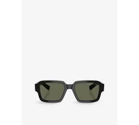 Prada Womens Prada Pr 02Zs Rectangle-Frame Acetate Sunglasses Black