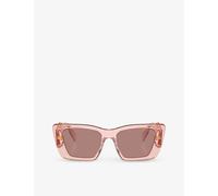 Prada Womens Prada Pr 08Ys Rectangle-Frame Acetate Sunglasses Pink