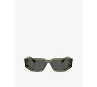 Prada Womens Prada Pr 09Zs Rectangle-Frame Acetate Sunglasses Green