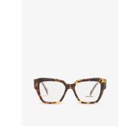 Prada Womens Prada Pr 09Zv Tortoiseshell-Effect Square-Frame Acetate Optical Glasses Brown
