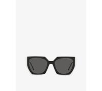 Prada Woman Prada PR 15WS 09Q5S0 Sunglasses Acetate Black Grey Squared Normal