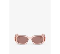 Prada Womens Prada Pr 17Ws Rectangular-Frame Acetate Sunglasses Pink