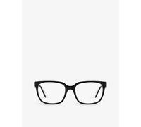 Prada Womens Prada Pr 17Zv Branded-Arm Square-Frame Optical Glasses Black