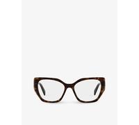 Prada Womens Prada Pr 18Wv Square-Framed Acetate Glasses Brown