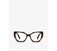 Prada Womens Prada Pr 18Wv Square-Framed Acetate Glasses Brown
