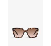 Prada Womens Prada Pr 23Zs Branded-Arm Square-Frame Acetate Sunglasses Brown