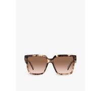Prada Womens Prada Pr 24Zs Square-Frame Acetate Sunglasses Brown