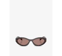 Prada Womens Prada Pr 26Zs Oval-Frame Acetate Sunglasses Brown