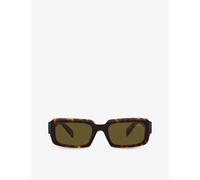 Prada Womens Prada Pr 27Zs Branded-Arm Rectangle-Frame Tortoiseshell Acetate Sunglasses Brown