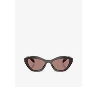 Prada Womens Prada Pr A02S Butterfly-Frame Acetate Sunglasses Brown
