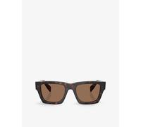 Prada Womens Prada Pr A06S Square-Frame Tortoise Acetate Sunglasses Brown
