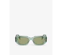 Prada Womens Prada Pr A25S Rectangle-Frame Acetate Sunglasses Green