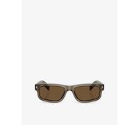 Prada Womens Prada Pr B11S Rectangle-Frame Acetate Sunglasses Cream