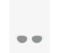 Prada Womens Prada Pr B15S Oval-Frame Acetate Sunglasses White