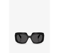 Prada Womens Prada Pr B23S Square-Frame Acetate Sunglasses Black
