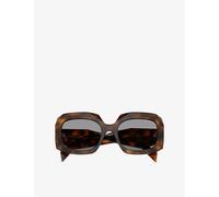 Prada Womens Prada Pr B23S Square-Frame Acetate Sunglasses Brown