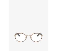 Prada Womens Prada Pr B55V Oval-Frame Metal Optical Glasses Brown