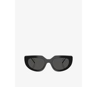 Prada Womens Prada Pr D02S Oval-Frame Acetate Sunglasses Black