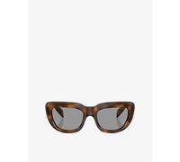 Prada Womens Prada Pr D07S Rectangle-Frame Tortoiseshell Acetate Sunglasses Brown