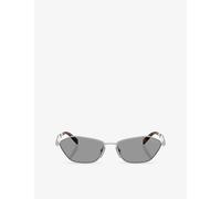 Prada Womens Prada Pr D50S Irregular-Frame Metal Sunglasses Silver