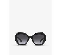 Prada Womens Prada Pr16Ws Irregular-Frame Acetate Sunglasses Black