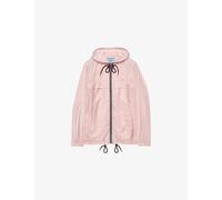 Prada Womens Prada Re-Nylon Lightweight Hooded Woven Raincoat Pink 6