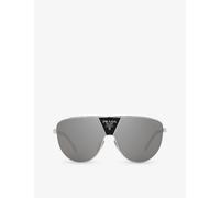 Prada Man Sunglass PR 69ZS - Frame color: Silver, Lens color: Light Grey Mirror Silver