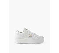 Prada Womens White Downtown Bold Platform Leather Low-top Trainers Eur 38.5 / 5.5 Uk Women
