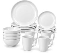PRADICHI 16-Piece Dinner Set for 4, Ceramic Crockery Tableware Set with Dinner Plates, Side Plates, Bowls & Mugs, Complete Dish Set for Breakfast, Lunch, Dinner & Everyday Dining