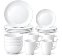 PRADICHI 16-Piece Dinner Set for 4, Ceramic Crockery Tableware Set with Dinner Plates, Side Plates, Bowls & Mugs, Complete Dish Set for Breakfast, Lunch, Dinner & Everyday Dining