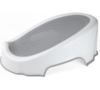 PRADICHI Baby Bath Support Seat for Newborns & Infants - Ergonomic Soft-Touch Mesh Bather - Safe & Comfortable Non-Slip Bath Chair with Quick-Dry Drain Holes & Built-in Hanging Hook - Grey/White