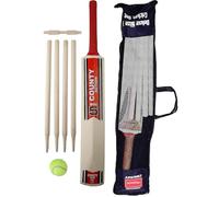 PRADICHI Complete Wooden Cricket Set with Mesh Carry Bag - Includes Bat, Stumps, Bails & Ball - Size 3 & 5 - Ideal for Kids Aged 8-12 & Family Fun Outdoors (5)