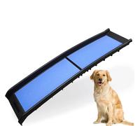 PRADICHI Foldable Pet Ramp for Dogs - Anti-Slip Lightweight & Portable Plastic Car Ramp - Dog Ramps for Cars, Trucks, SUVs & Home Use - Available in Black, Blue & Red (Blue, 156x40cm)