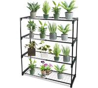 PRADICHI Garden Shelves - 3 Tier, 4Tier & Round 3Tier Storage Rack | Greenhouse Plant Shelf for Indoor Outdoor Use | Durable Shelving Unit (Flower Pots Not Included) (Pack Of 1 (4-Tier))