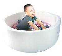 PRADICHI Kids Foam Ball Pit - Soft Memory Foam Round Ball Pool for Toddlers & Babies, Indoor Outdoor Playpen Nursery Decor, Birthday Gift for Boys & Girls (No Balls Included) (White)