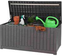 PRADICHI Outdoor Storage Box Waterproof - Heavy Duty Garden Deck Box for Patio Cushions, Tools, Toys, Logs & Coal - Lockable Resin Chest Container Bin for Outside, Garage & Pool (100 Gallon)