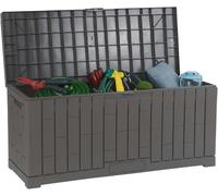 PRADICHI Outdoor Storage Box Waterproof - Heavy Duty Garden Deck Box for Patio Cushions, Tools, Toys, Logs & Coal - Lockable Resin Chest Container Bin for Outside, Garage & Pool (60 Gallon)