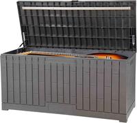 PRADICHI Outdoor Storage Box Waterproof - Heavy Duty Garden Deck Box for Patio Cushions, Tools, Toys, Logs & Coal - Lockable Resin Chest Container Bin for Outside, Garage & Pool (120 Gallon)