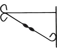 PRADICHI Pack of 1 Garden Hanging Basket Brackets - 14-Inch Twisted Metal Wall Hooks - Heavy Duty Hangers for Bird Feeders, Planters, Lanterns & Wind Chimes Black (Black, 12-Inch (Pack of 1))